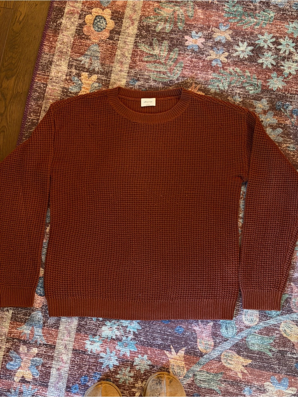 Wilfred Women's Crewneck Waffle Knit Sweater - Rust